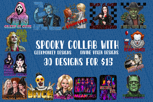 T spooky collab with divine vixen designs and GEEKMONKEY designs  30 digital downloads
