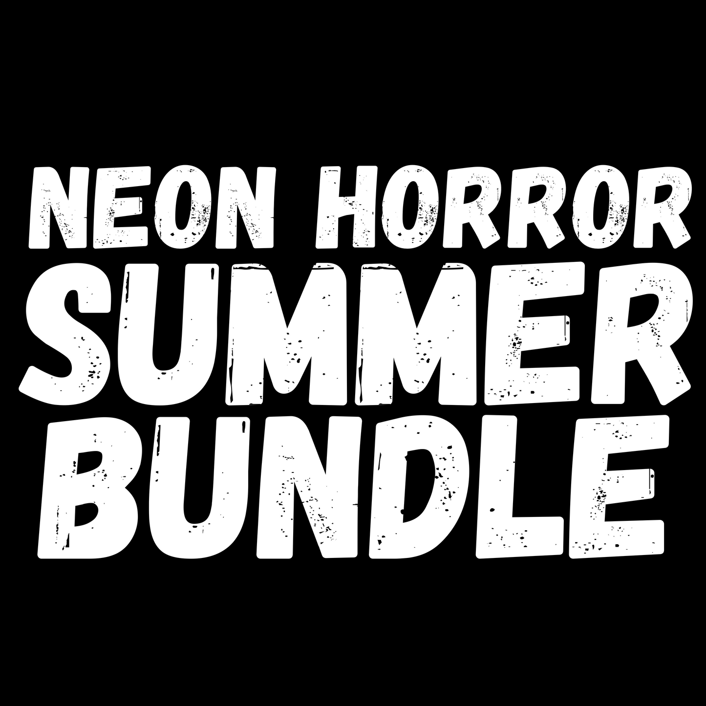 Neon horror summer bundle png digital download