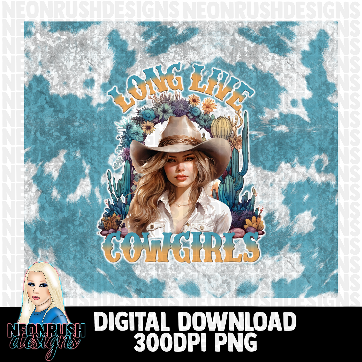 Long live cowgirls tumbler wrap digital download