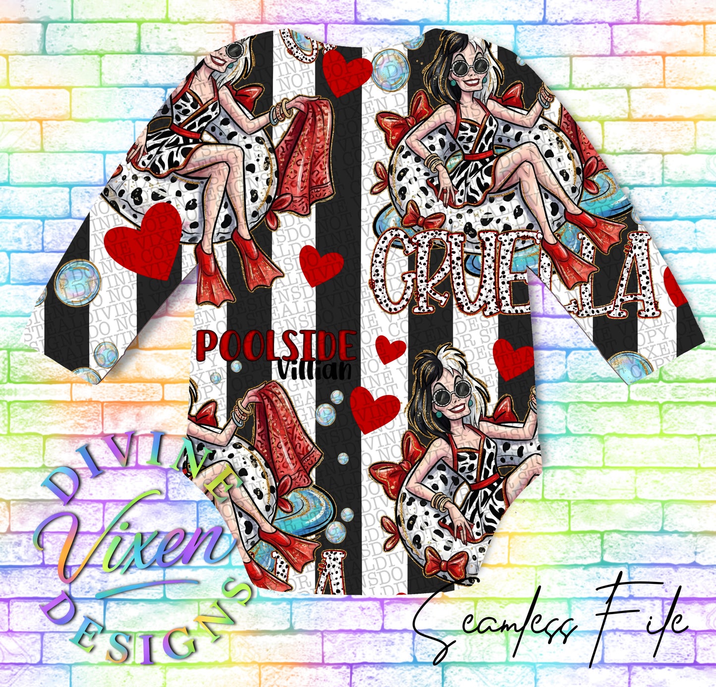 Poolside villain seamless png digital download