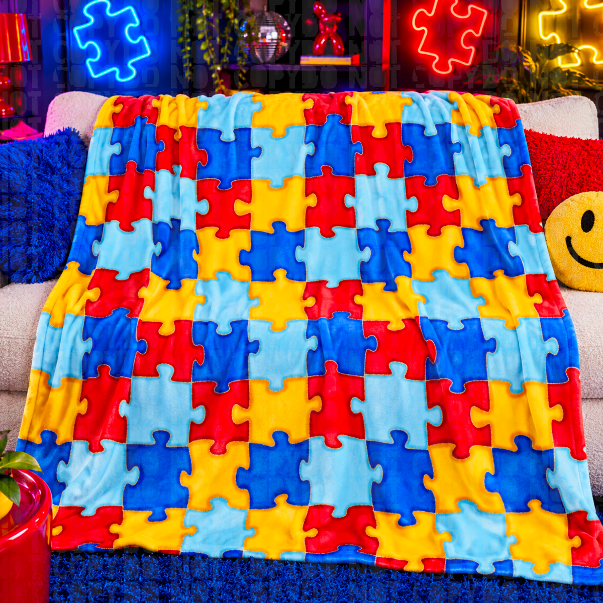 Autism puzzle seamless digital download