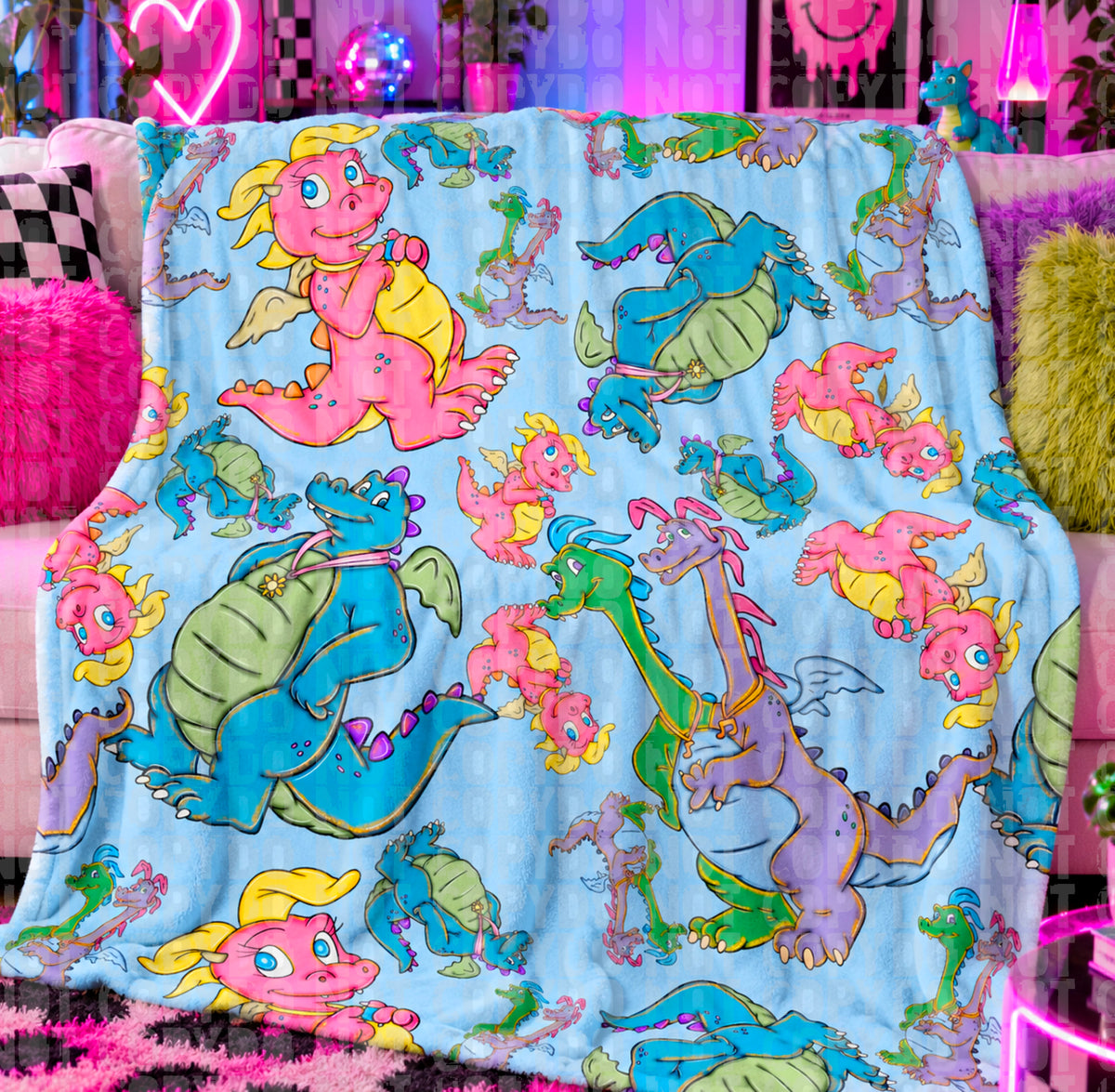Dragon blue seamless digital download