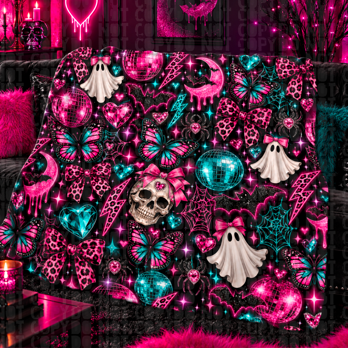 Pink boujee spooky seamless digital download