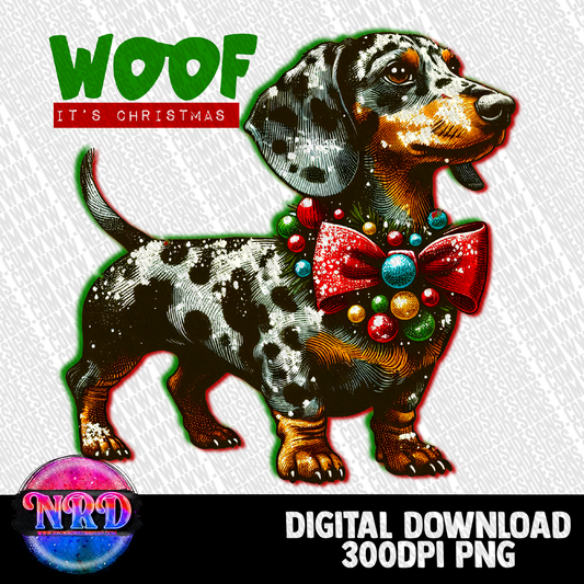 Woof it’s Christmas png digital download