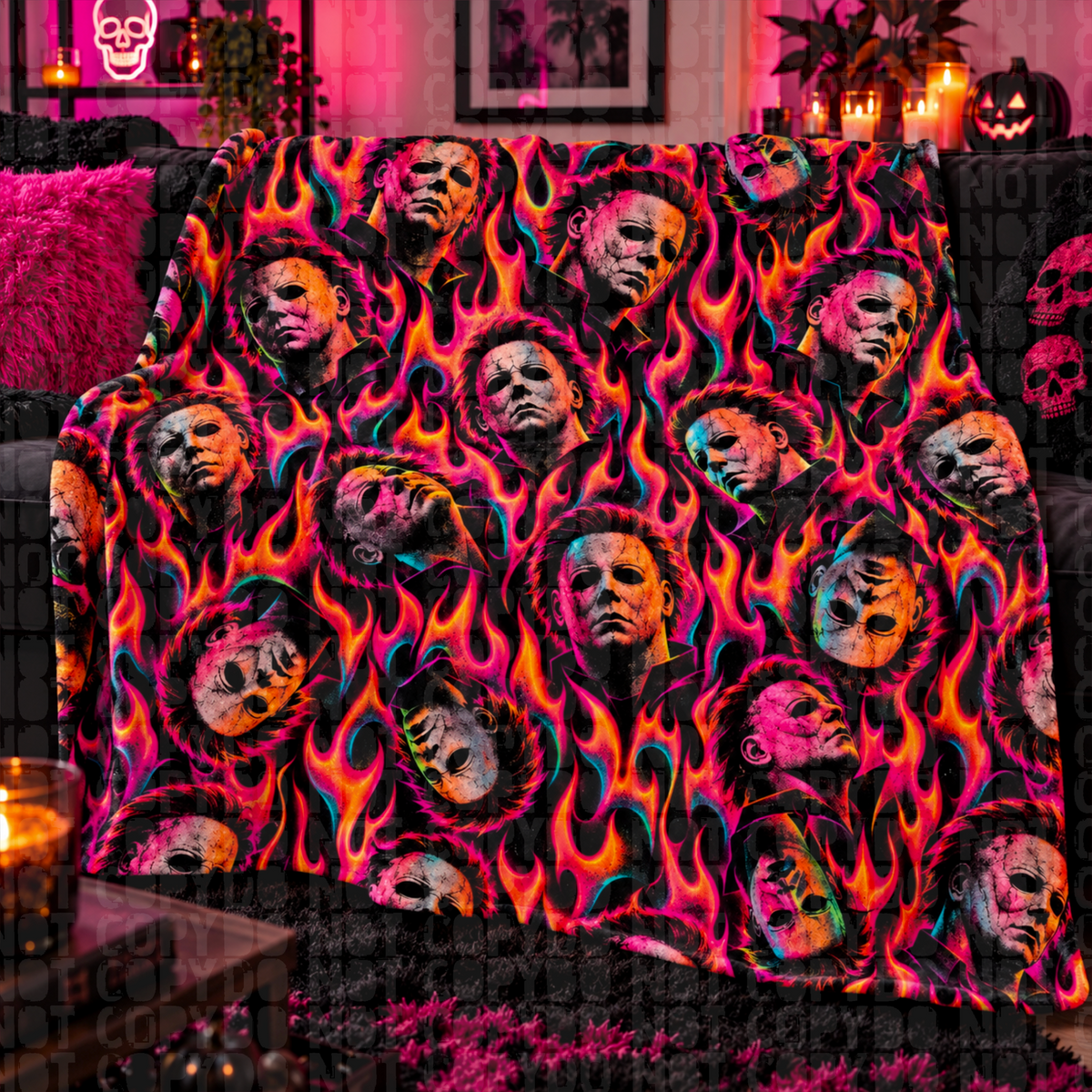 Burning horror seamless digital download