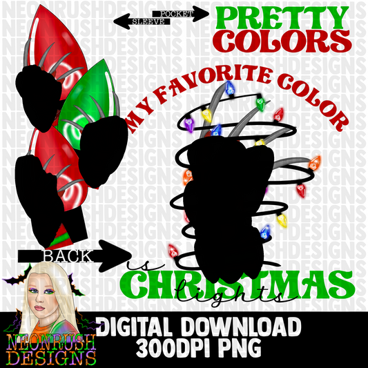 Favorite color is Christmas lights set png digital downloads