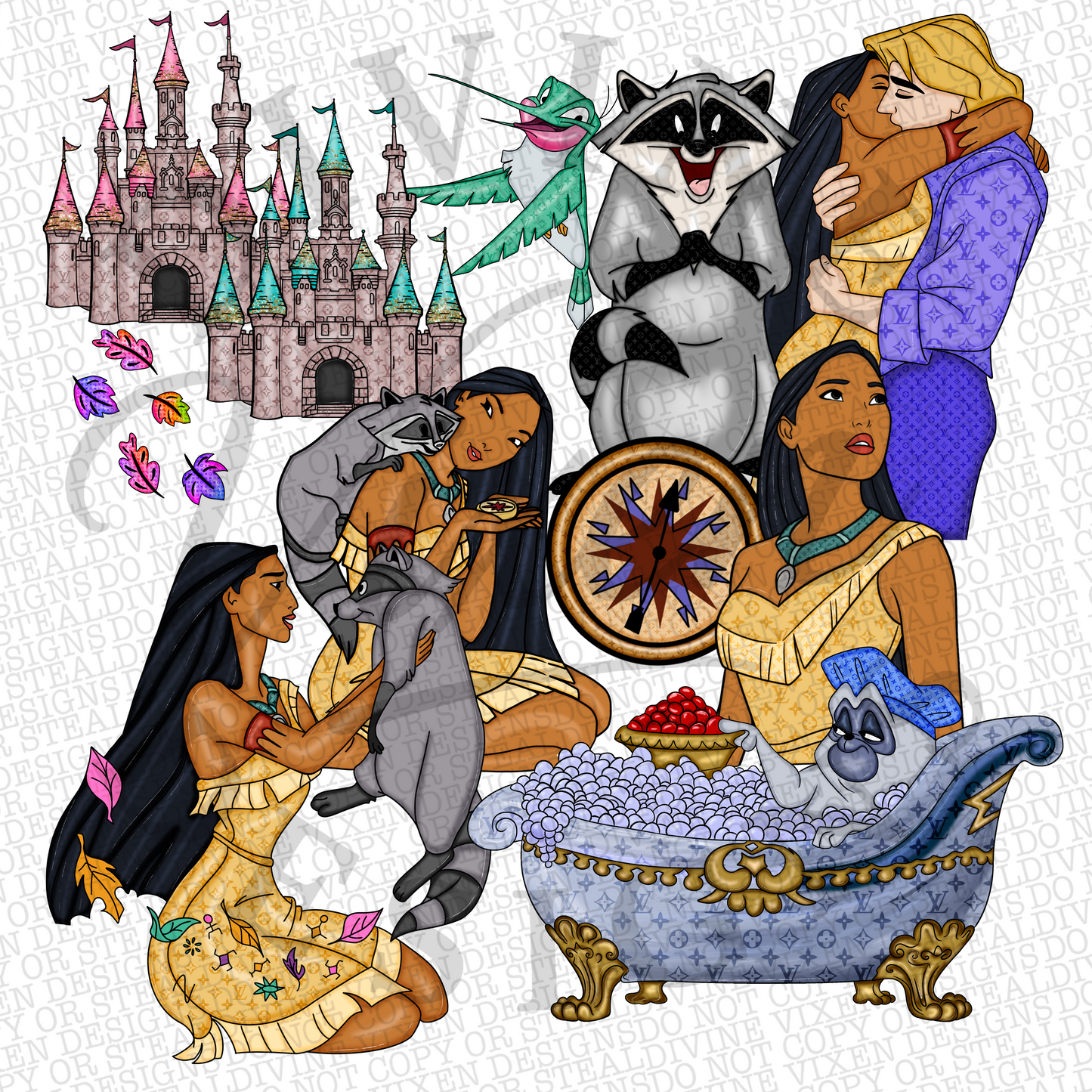 Princess boujee clipart bundle 11 pieces png digital download