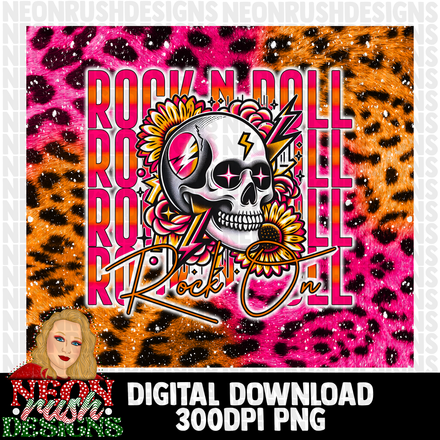 Rock n Roll tumbler wrap digital download