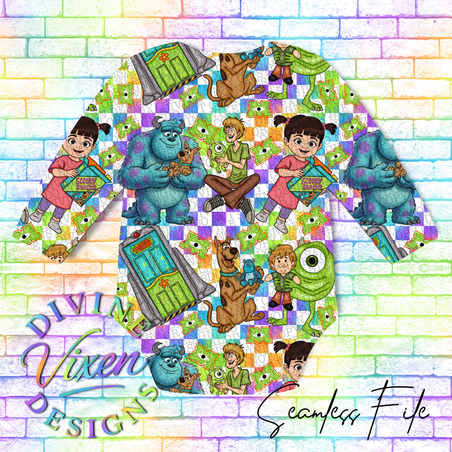 Cartoon mashup clipart plus seamless bundle png digital download