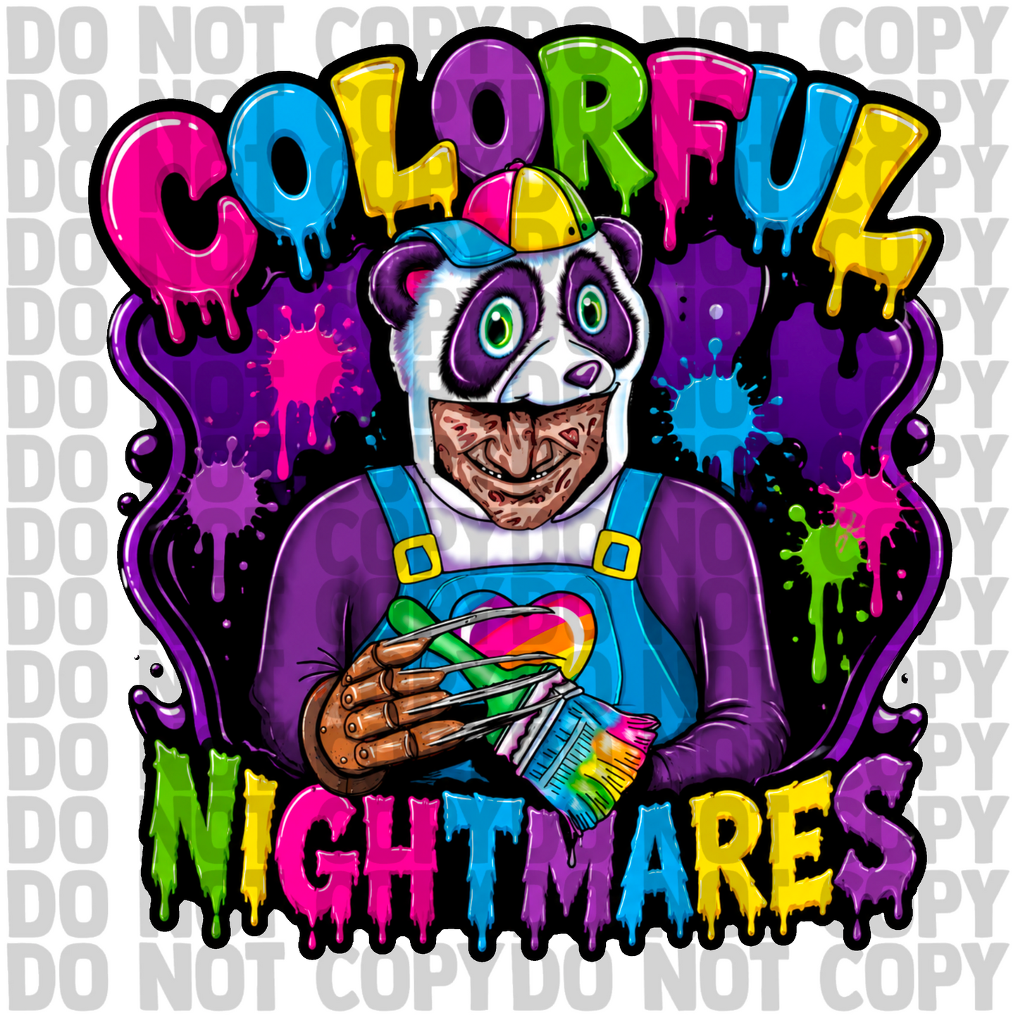 Colorful nightmares png digital download