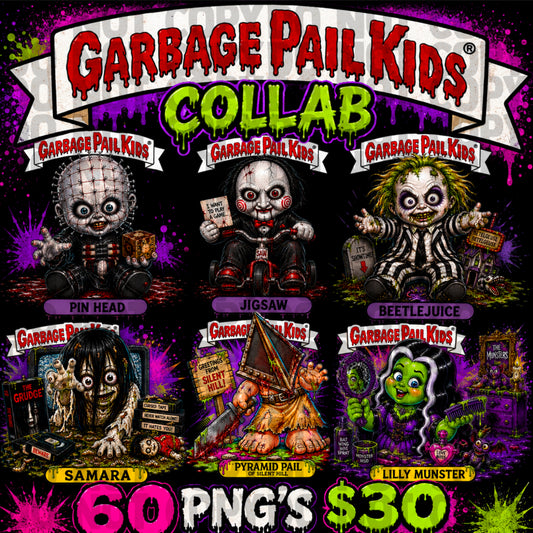 Garbage pail kids collab 60 pngs with Pawsibly perfect designs