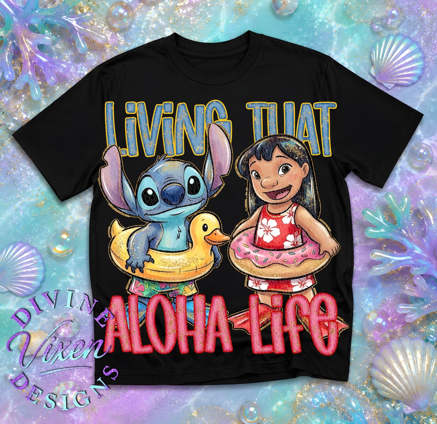 Living that aloha life designs png digital download