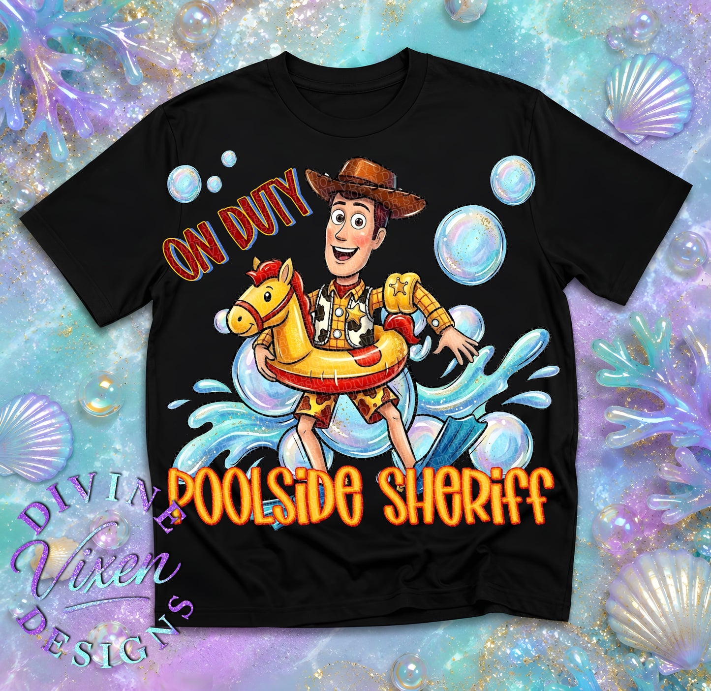 Poolside sheriff design png digital download