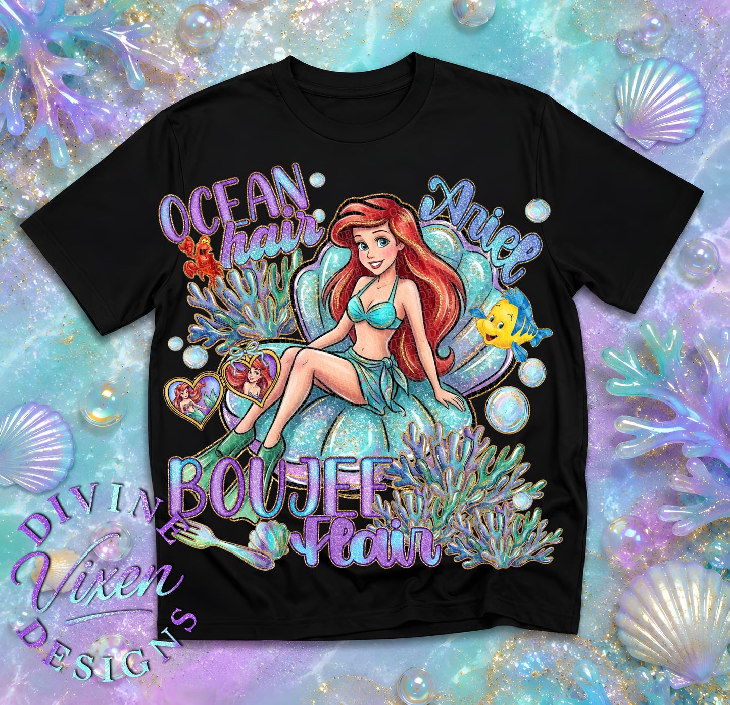 Ocean hair, boujee flair  png digital download