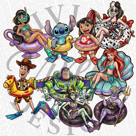 Summer character clipart bundle png digital download