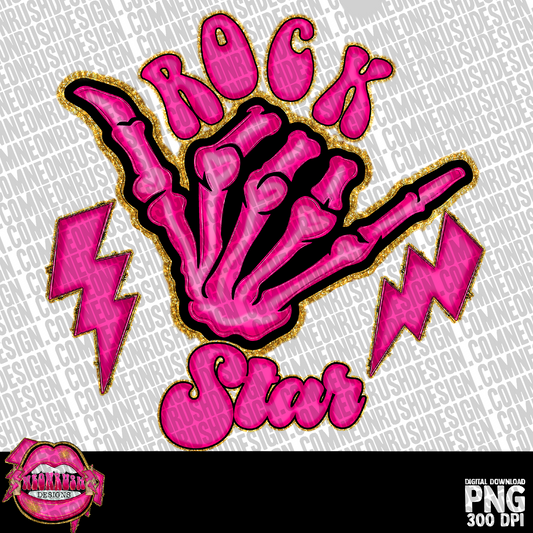Rock star  png digital download