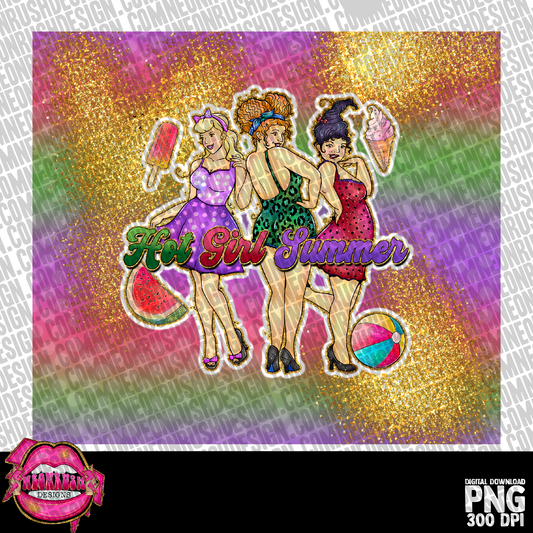 Hot girl summer tumbler wrap digital download