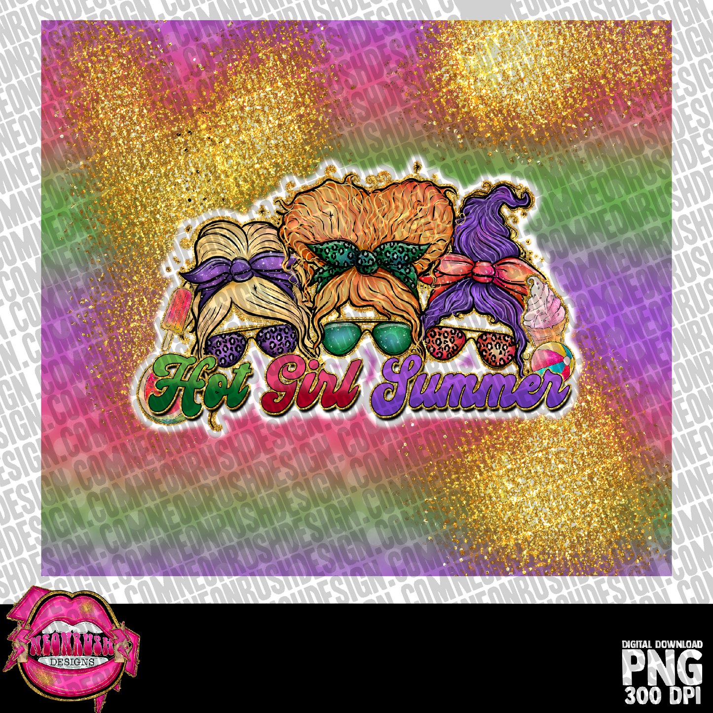 Hot girl summer tumbler wrap digital download