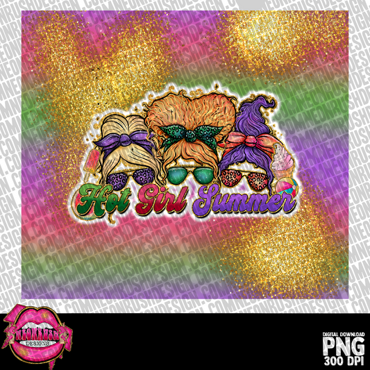 Hot girl summer tumbler wrap digital download