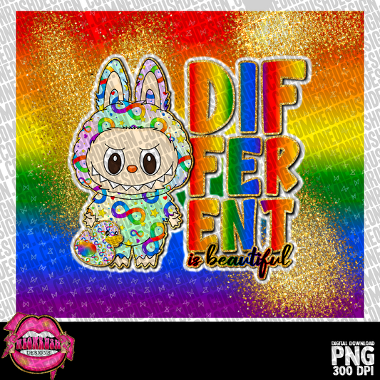 Different is beautiful tumbler wrap digital download (