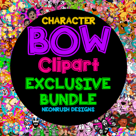 Bow character exclusive clipart bundle with over 100 pieces png digital download