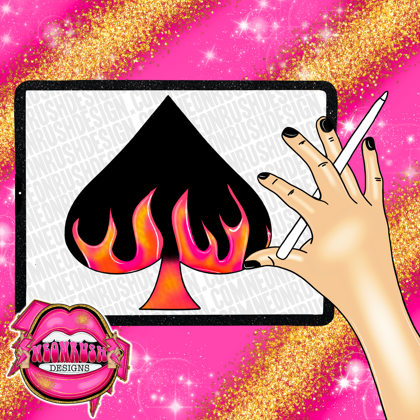 Spades hand drawn clipart png digital download