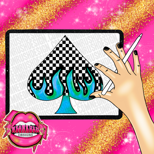 Spades hand drawn clipart png digital download