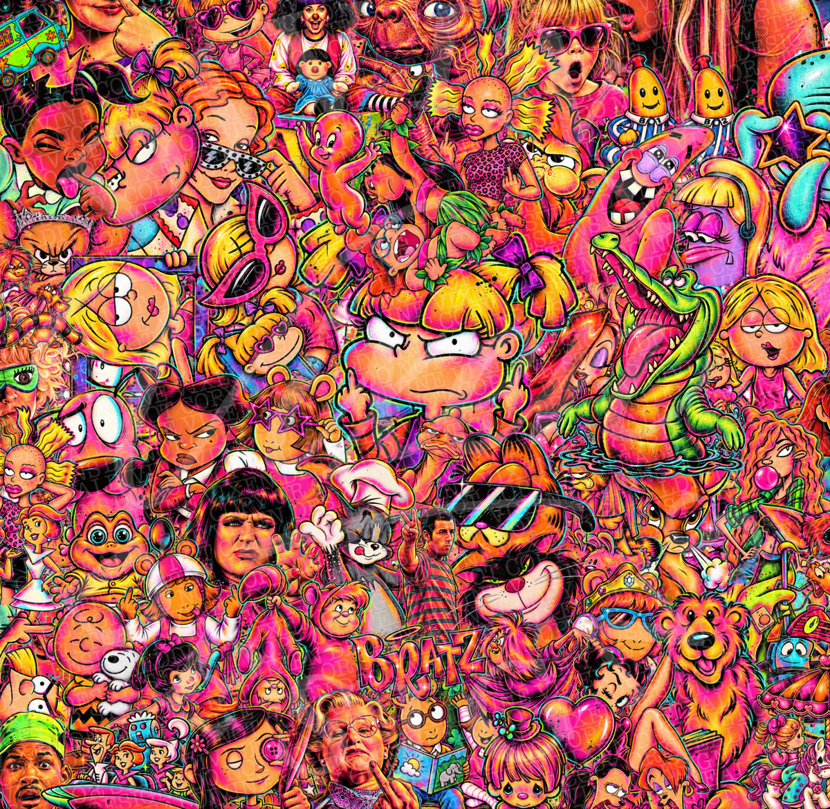 Nostalgia graffiti clipart 100pc bundle digital download