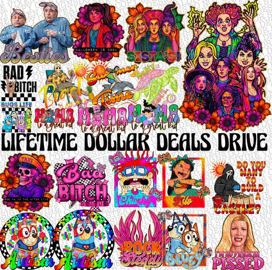 Lifetime dollar deal drive (includes all dollar deals)