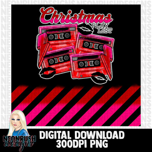Christmas play list tumbler wrap digital download