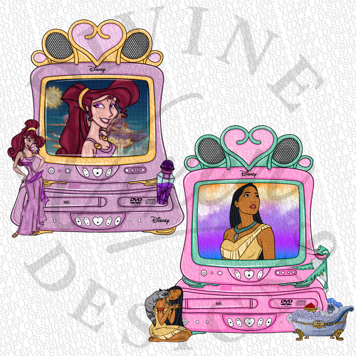 Princess tv clipart 16pc bundle digital download