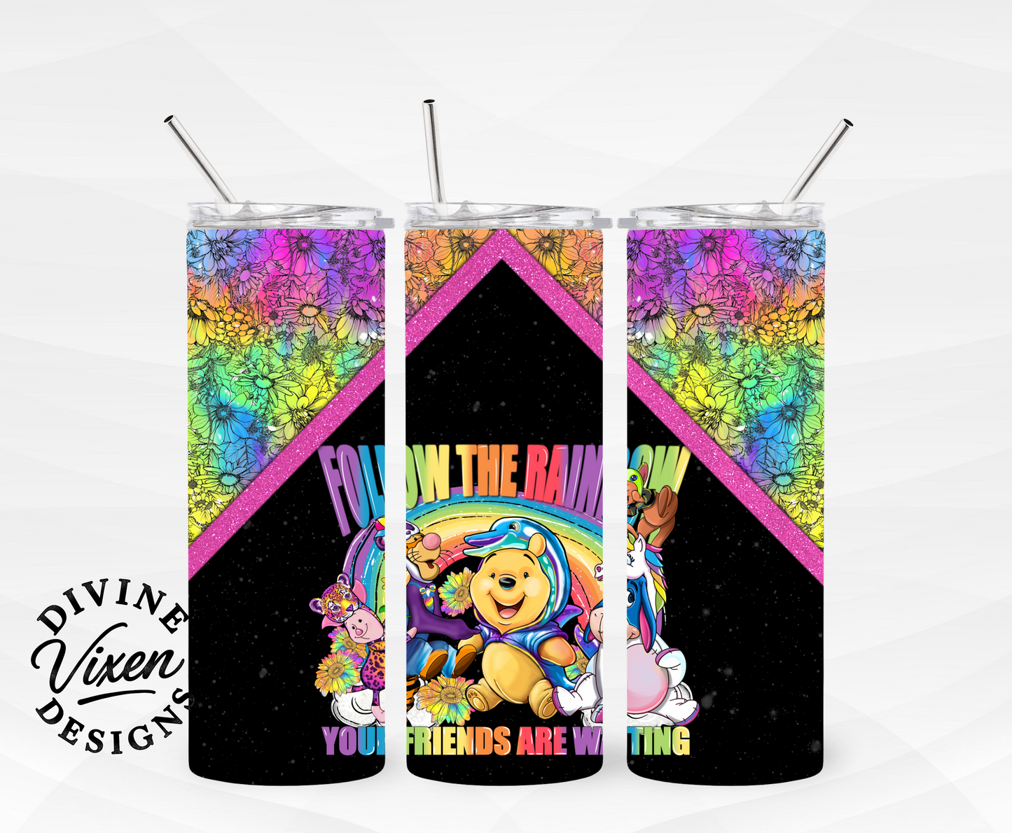 Friend rainbow tumbler wrap digital download