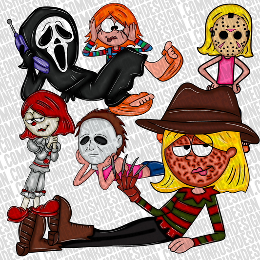 Liz horror  clipart bundle 6 png digital download