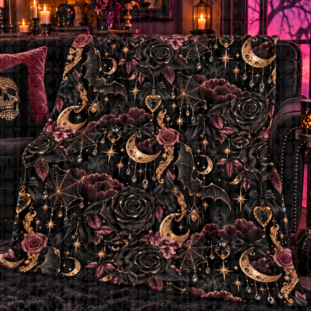 Rose gold batty seamless digital download