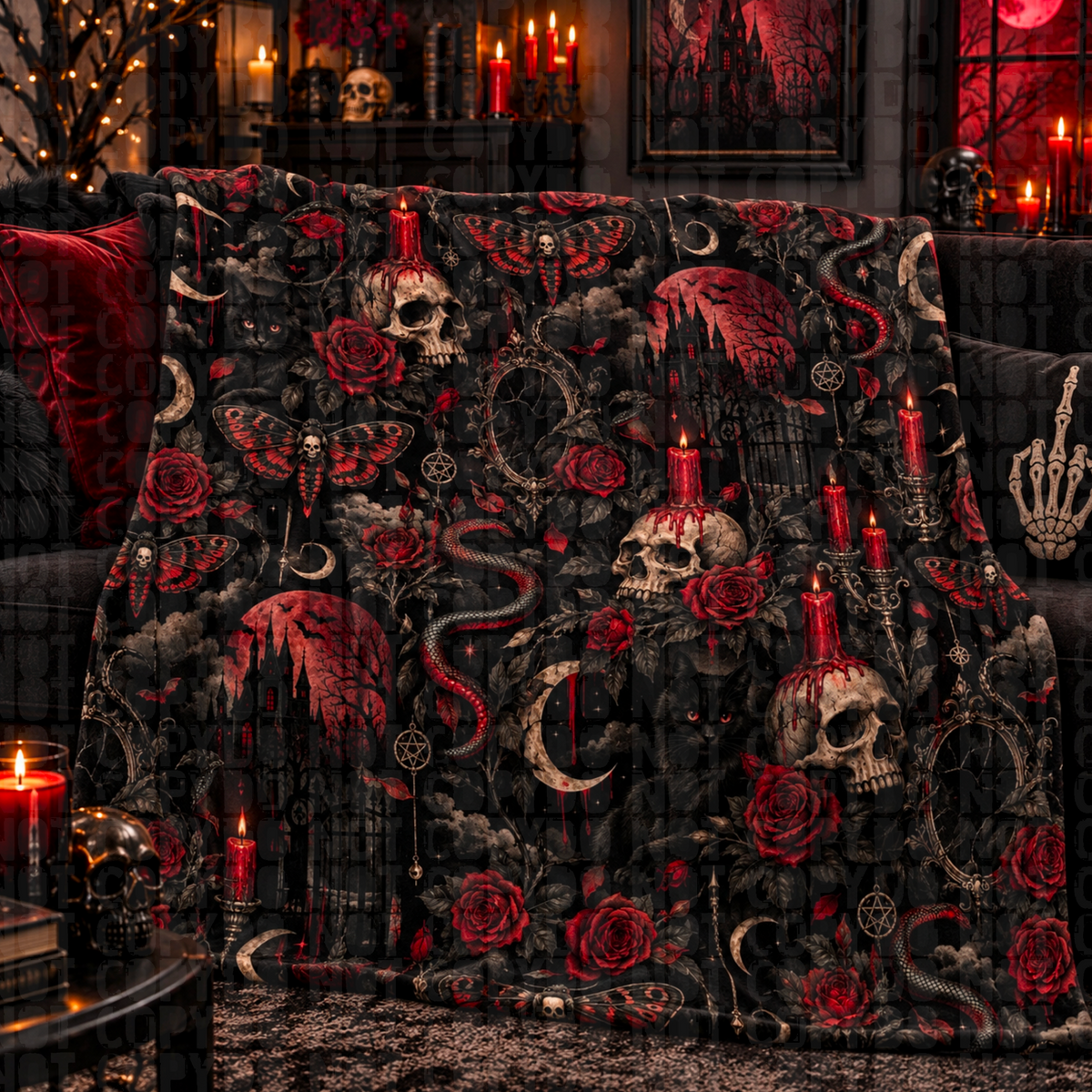Red slither seamless digital download