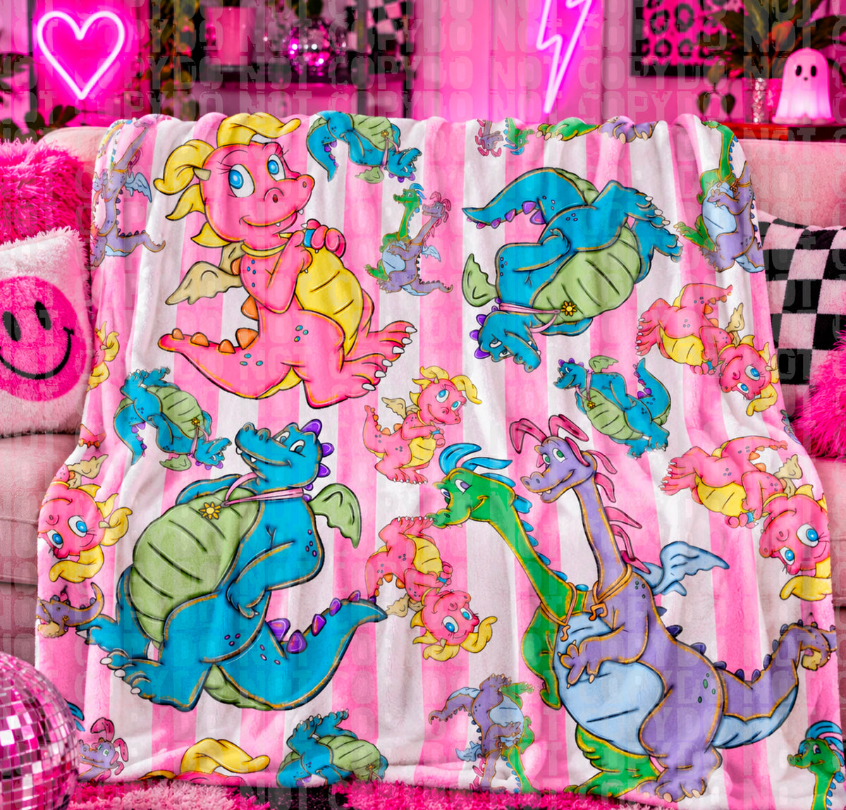 Dragon pink seamless digital download