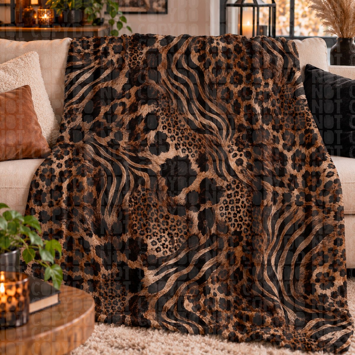 Brown Animal print seamless digital download