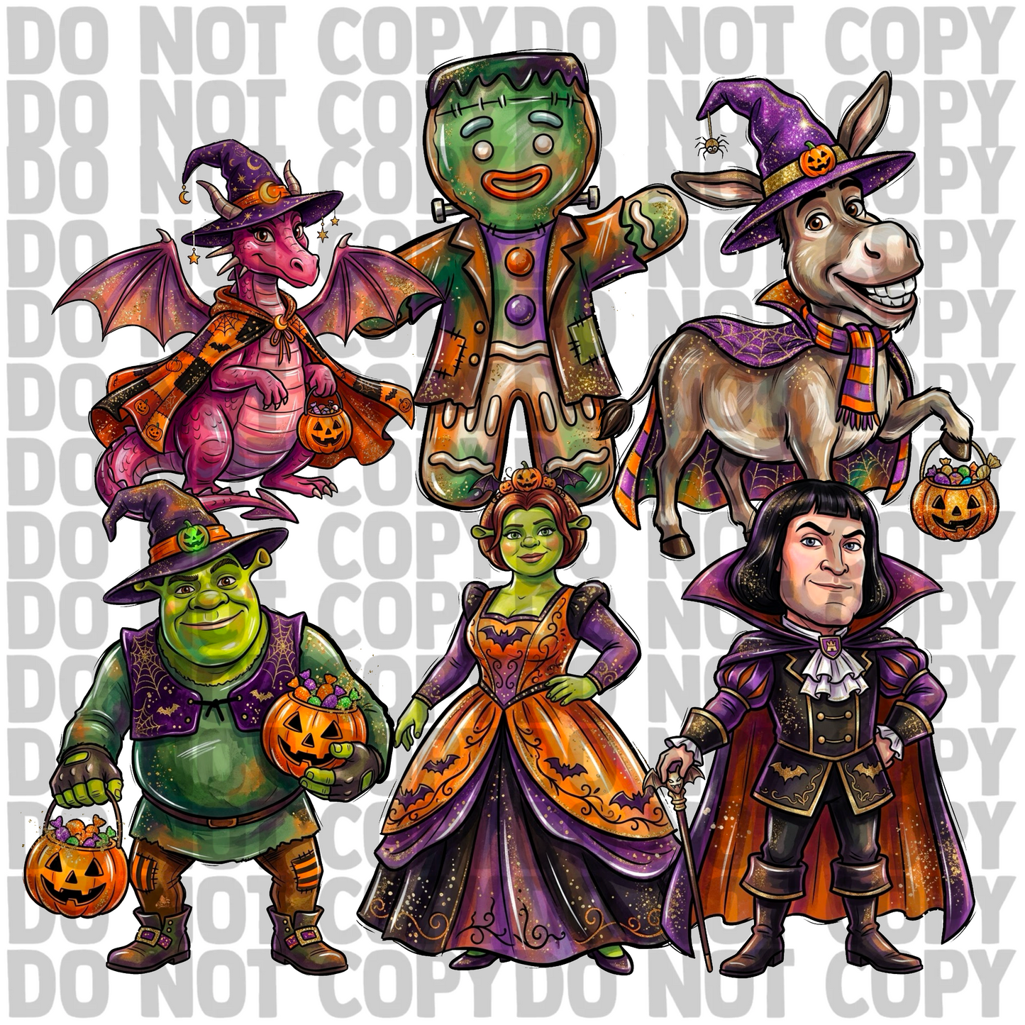 Ogre halloween clipart bundle png digital download