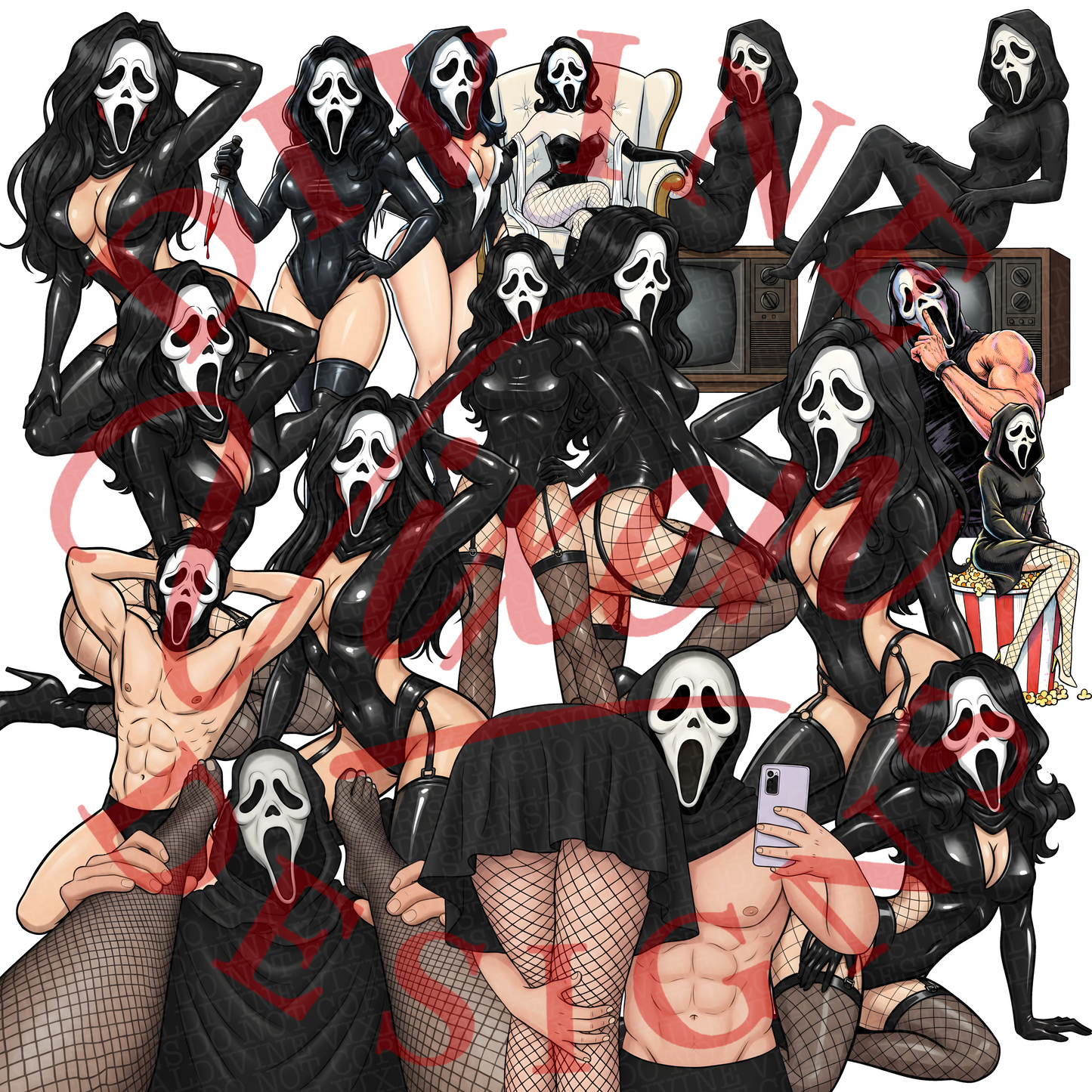 Scary clipart bundle 24 piece png digital download