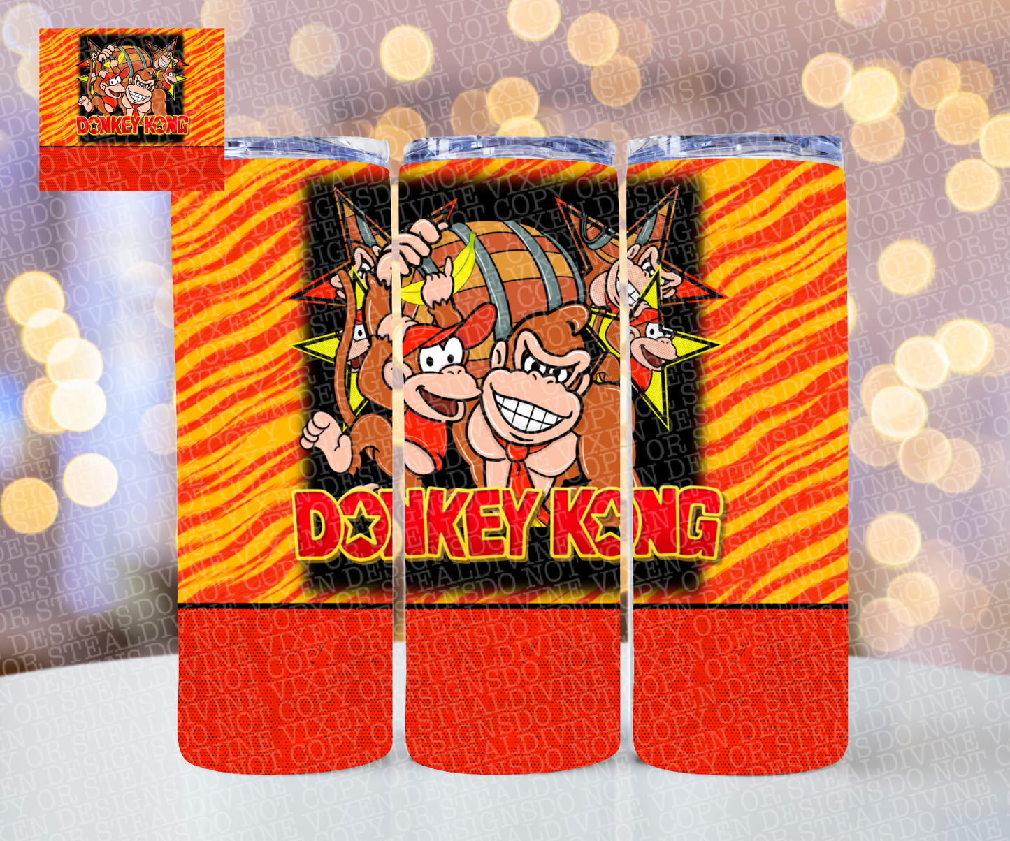 Donkey king tumbler wrap digital download