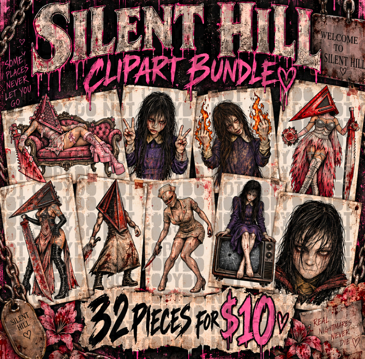SH clipart 32 pc bundle digital download