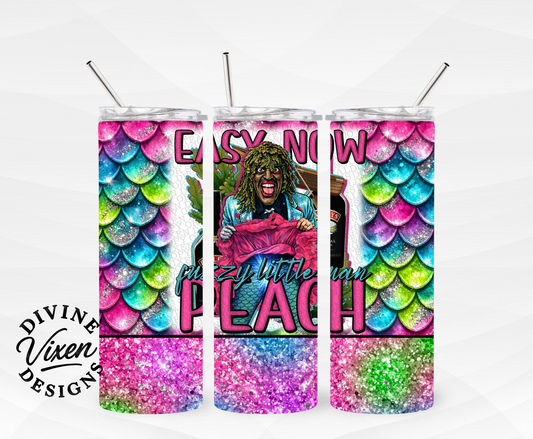 Easy now fuzzy little man peach tumbler wrap digital download
