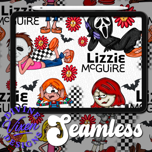 Horror Lizzie seamless digital download