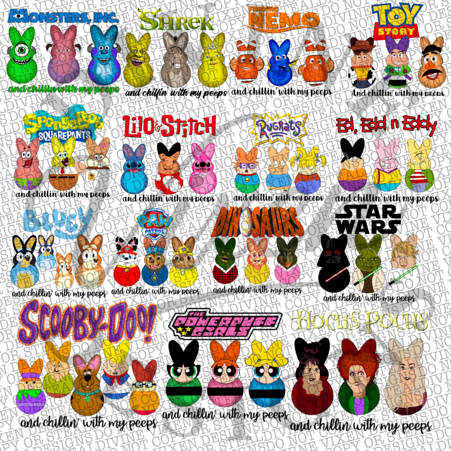 Easter Character Peeps Kid Bundle Pack  - 126 files digital download