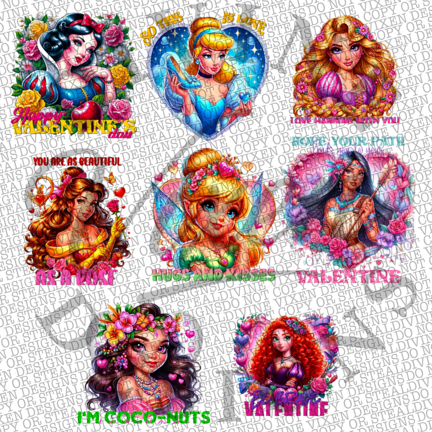 Princess valentine bundle 20+ files digital download