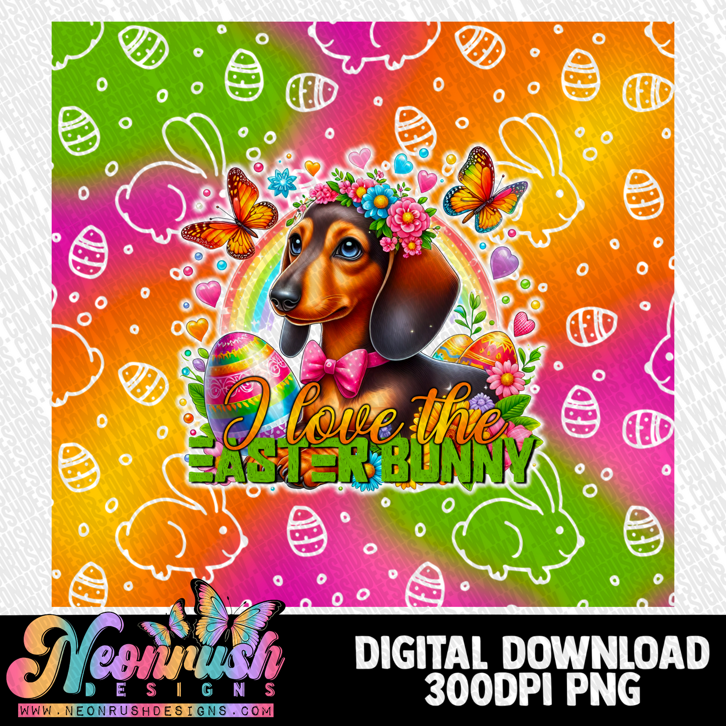 I love the Easter bunny dachshund tumbler wrap digital download