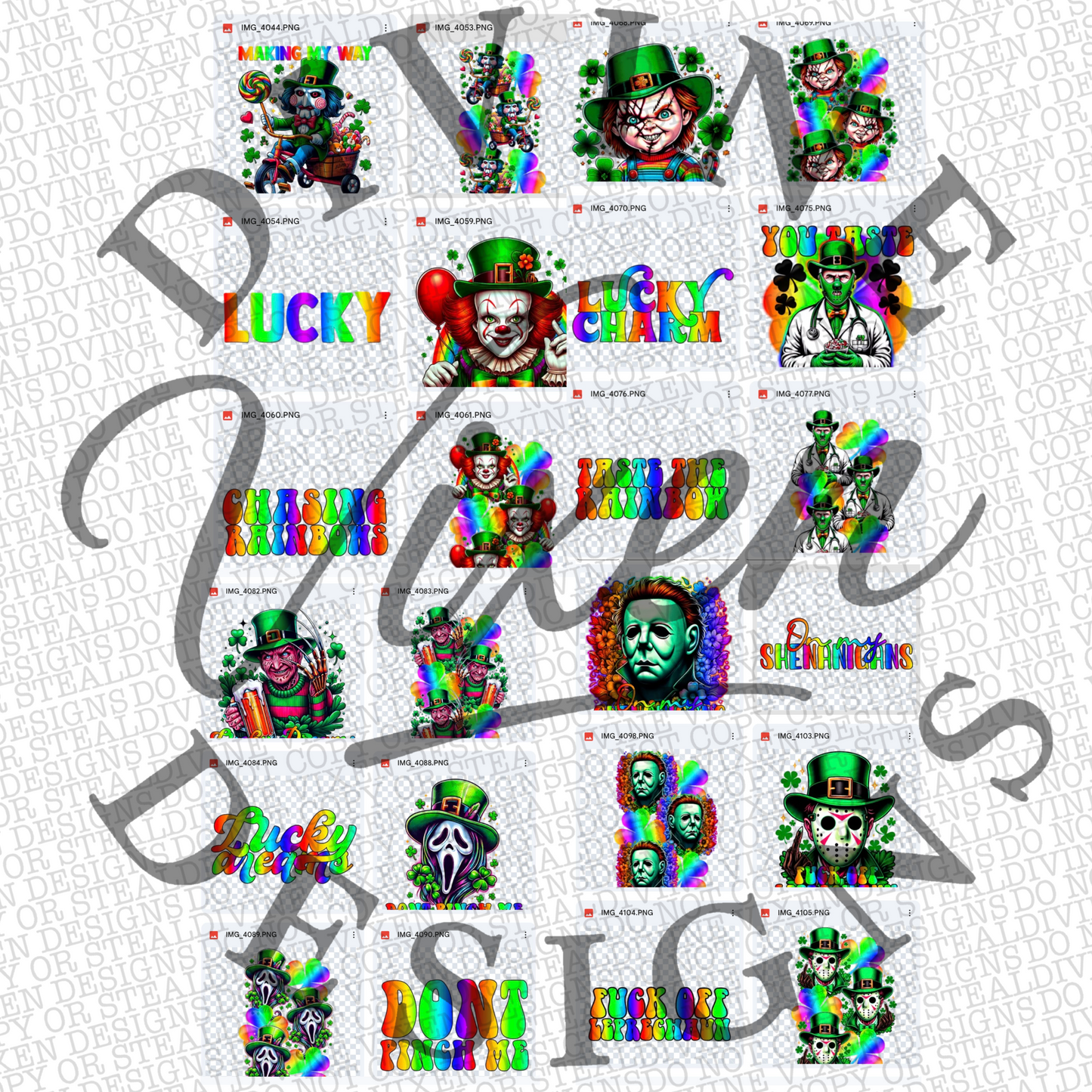 St patrick’s day horror bundle with pocket and sleeve sets digital download