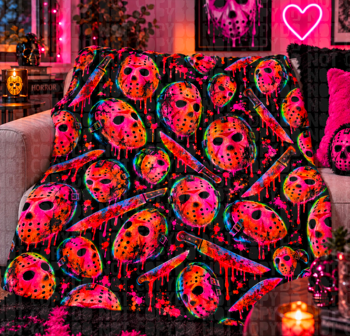 Burning horror seamless digital download