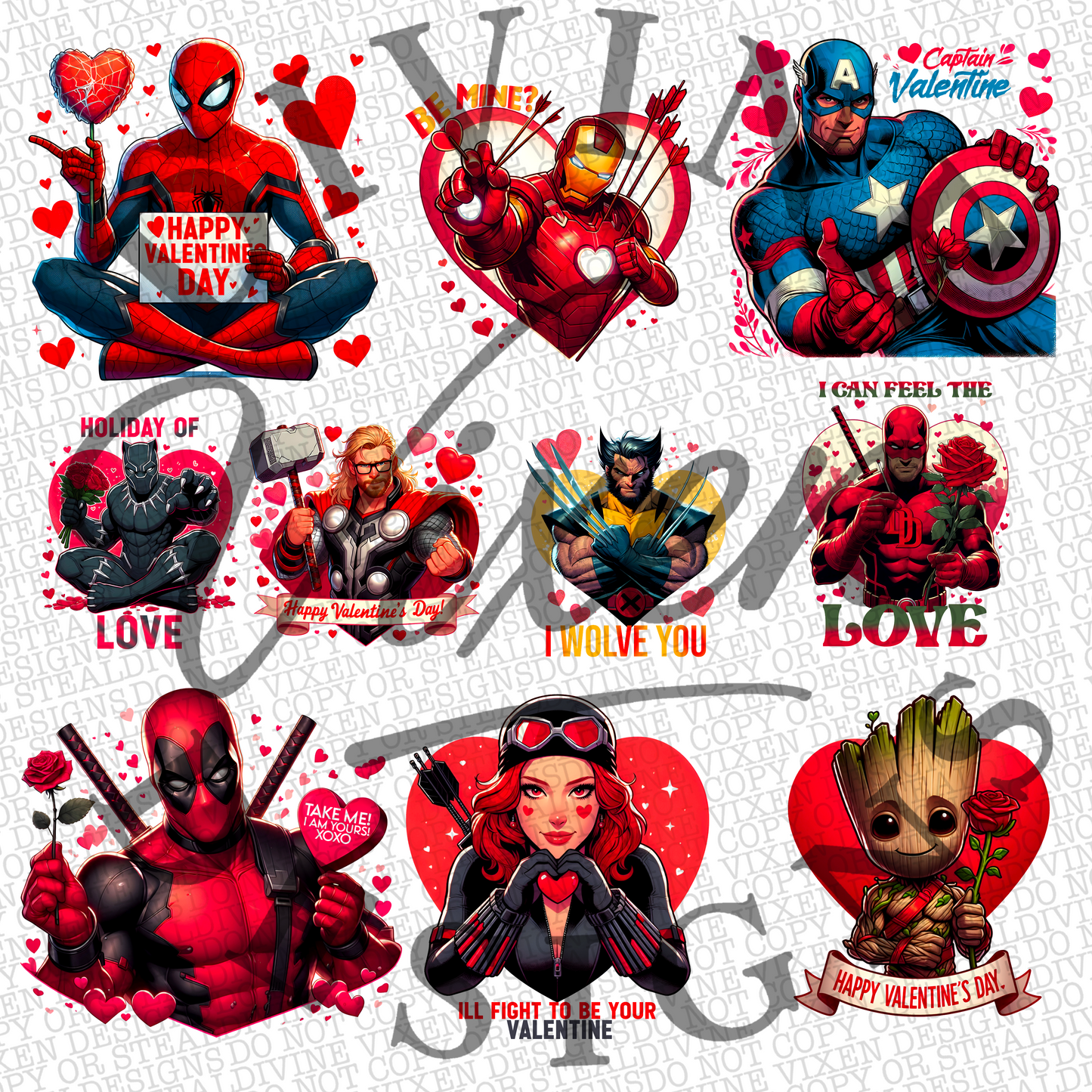 Super hero’s Valentines bundle digital download
