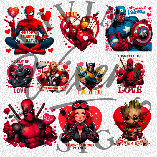 Super hero’s Valentines bundle digital download